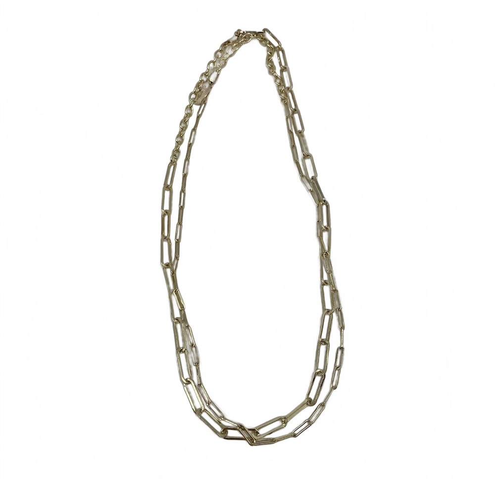 Melinda Maria Gold Paper Clip Chain Necklace Set | OS
